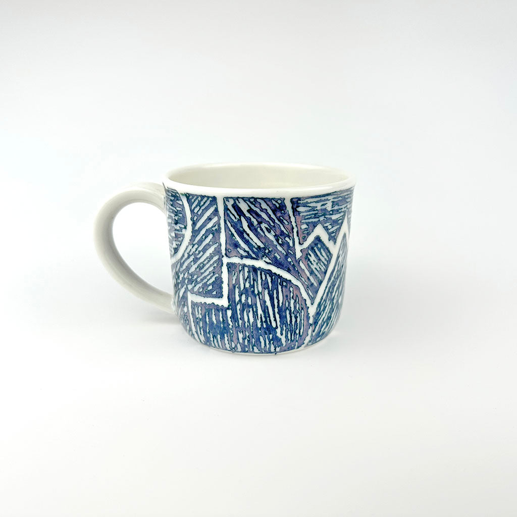 BLUE AND LILAC PORCELAIN CUP