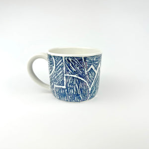 BLUE AND LILAC PORCELAIN CUP