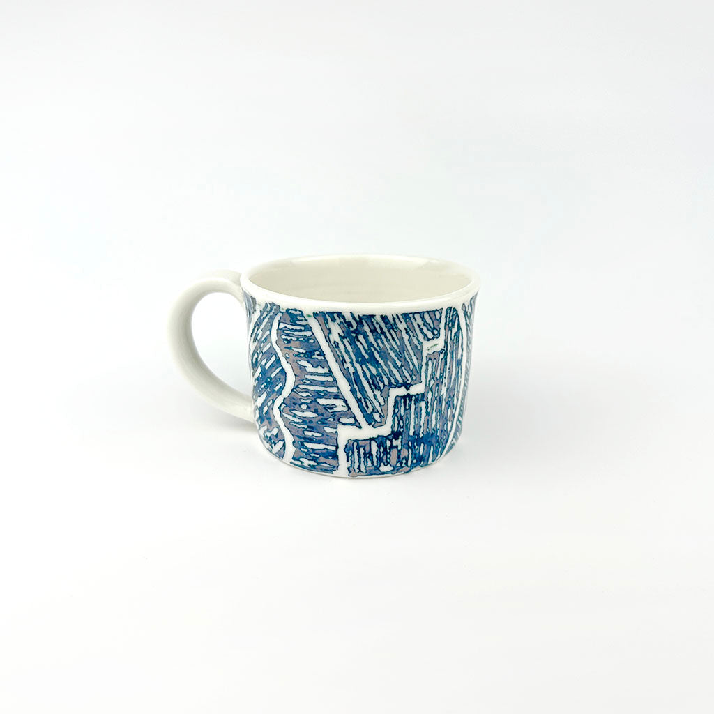 BLUE AND LILAC PORCELAIN CUP (small)
