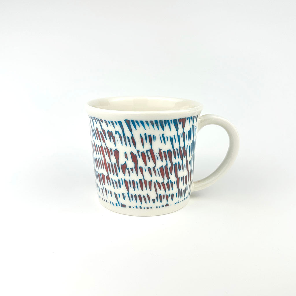 RED & LILAC PORCELAIN CUP