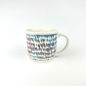 RED & LILAC PORCELAIN CUP
