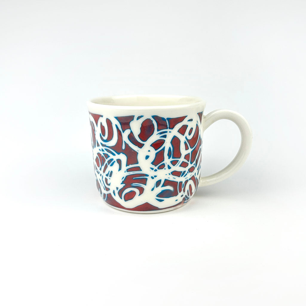 RED PORCELAIN CUP