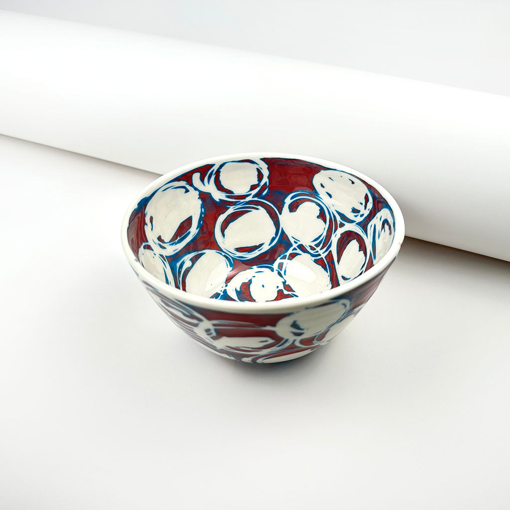 RED PORCELAIN BOWL