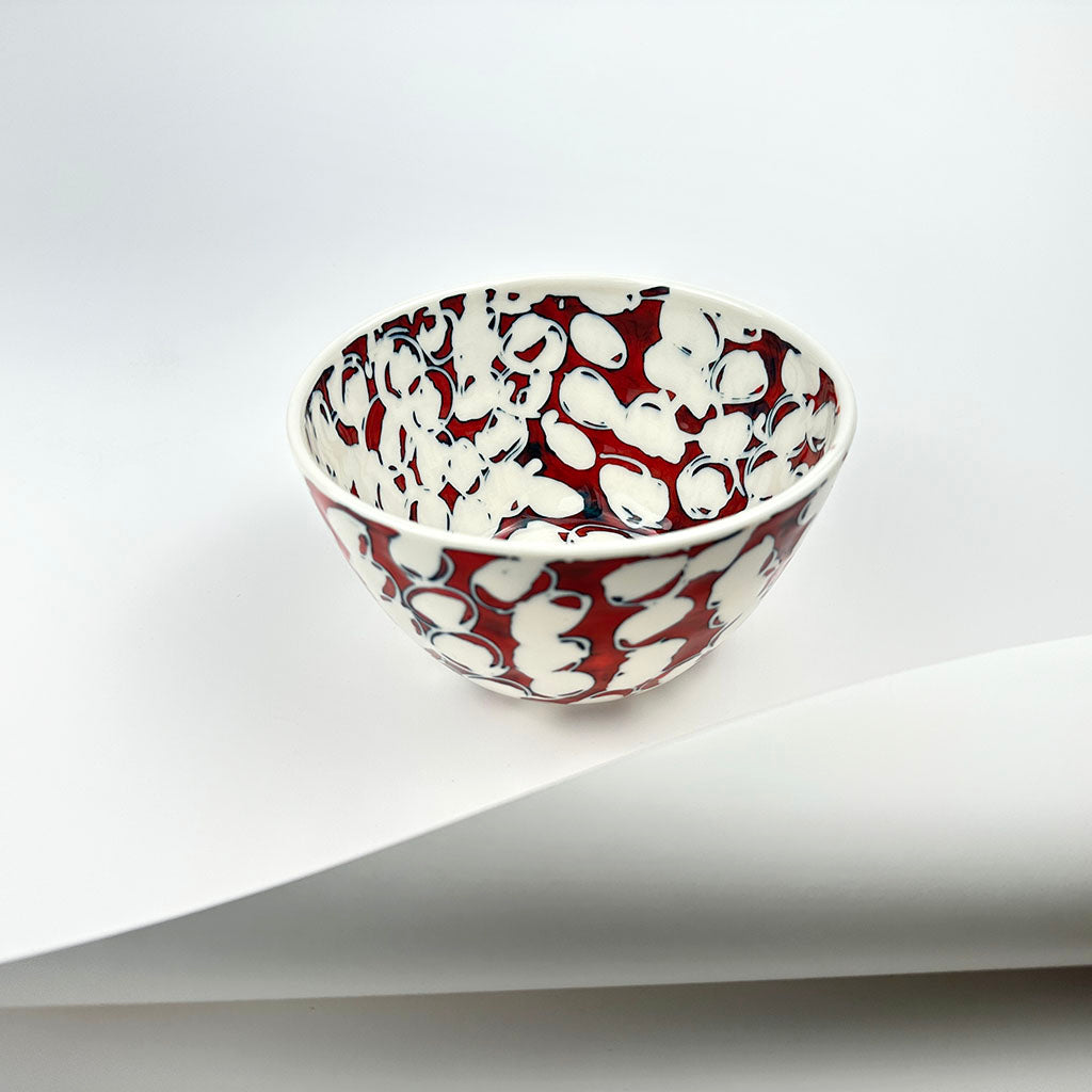 RED PORCELAIN BOWL