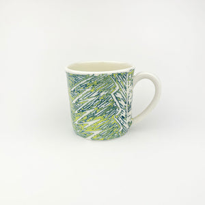 YELLOW AND TEAL PORCELAIN CUP