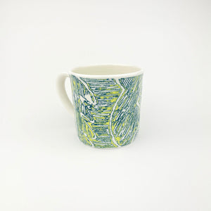 YELLOW AND TEAL PORCELAIN CUP