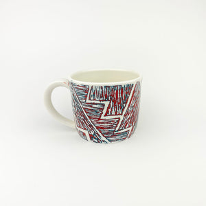 RED AND BLUE PORCELAIN CUP