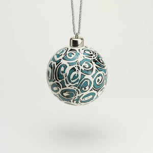 Uniquely handmade porcelain Christmas baubles by ceramic artist Dainis Lesins