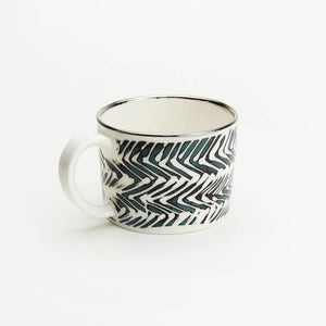 TEAL & PLATINUM PORCELAIN CUP