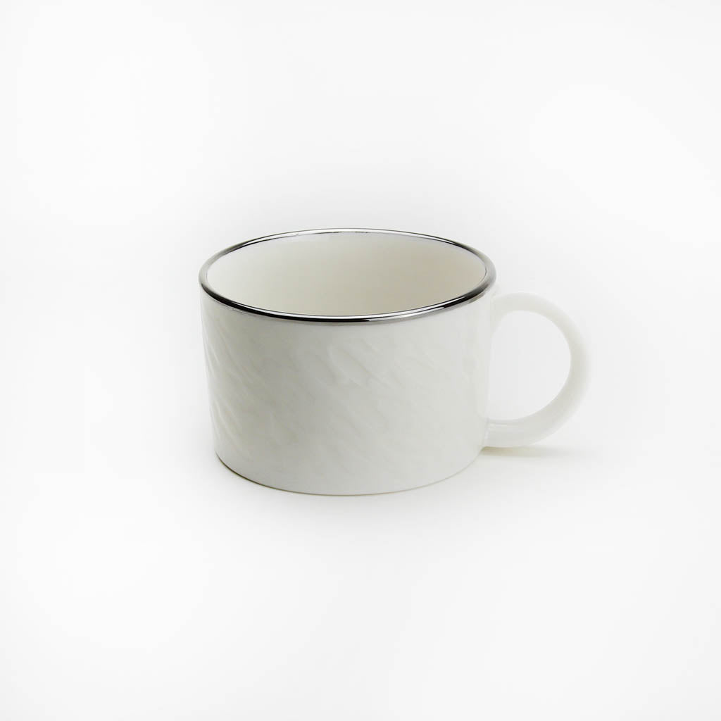 WHITE & PLATINUM PORCELAIN CUP
