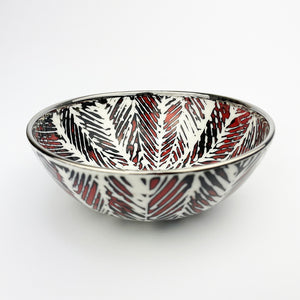 RED & PLATINUM PORCELAIN BOWL