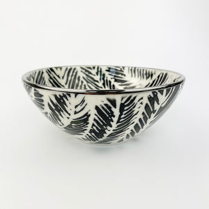 KHAKI BLACK & PLATINUM PORCELAIN BOWL