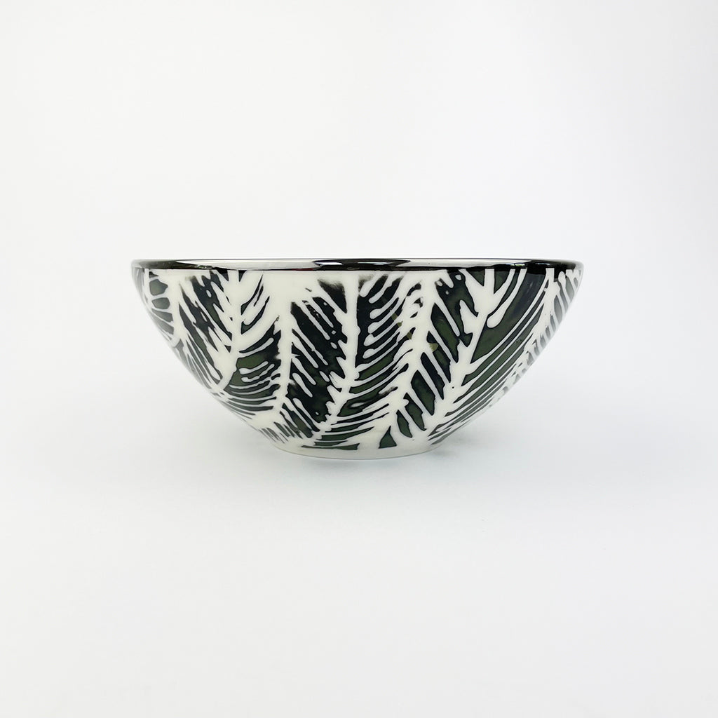 KHAKI BLACK & PLATINUM PORCELAIN BOWL