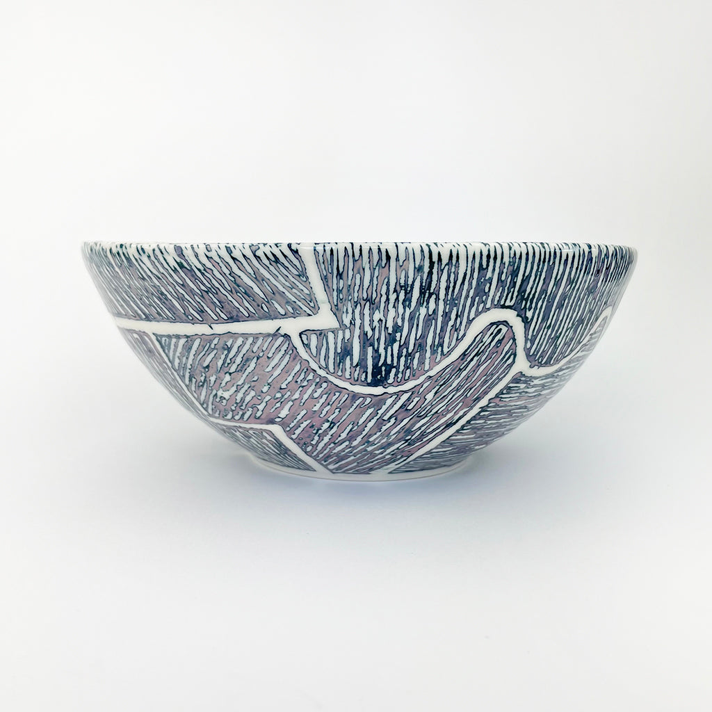 BLUE AND LILAC PORCELAIN BOWL