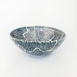 BLUE AND LILAC PORCELAIN BOWL