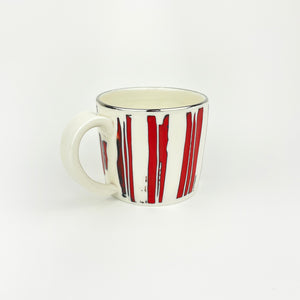 RED & PLATINUM PORCELAIN CUP