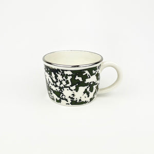 KHAKI BLACK & PLATINUM PORCELAIN CUP