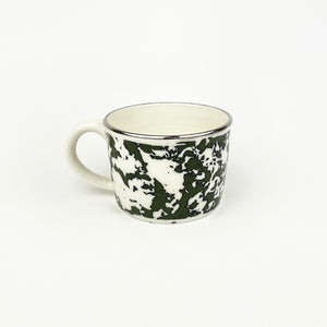 KHAKI BLACK & PLATINUM PORCELAIN CUP