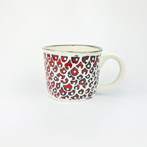 RED & PLATINUM PORCELAIN CUP