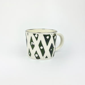 KHAKI BLACK & PLATINUM PORCELAIN CUP