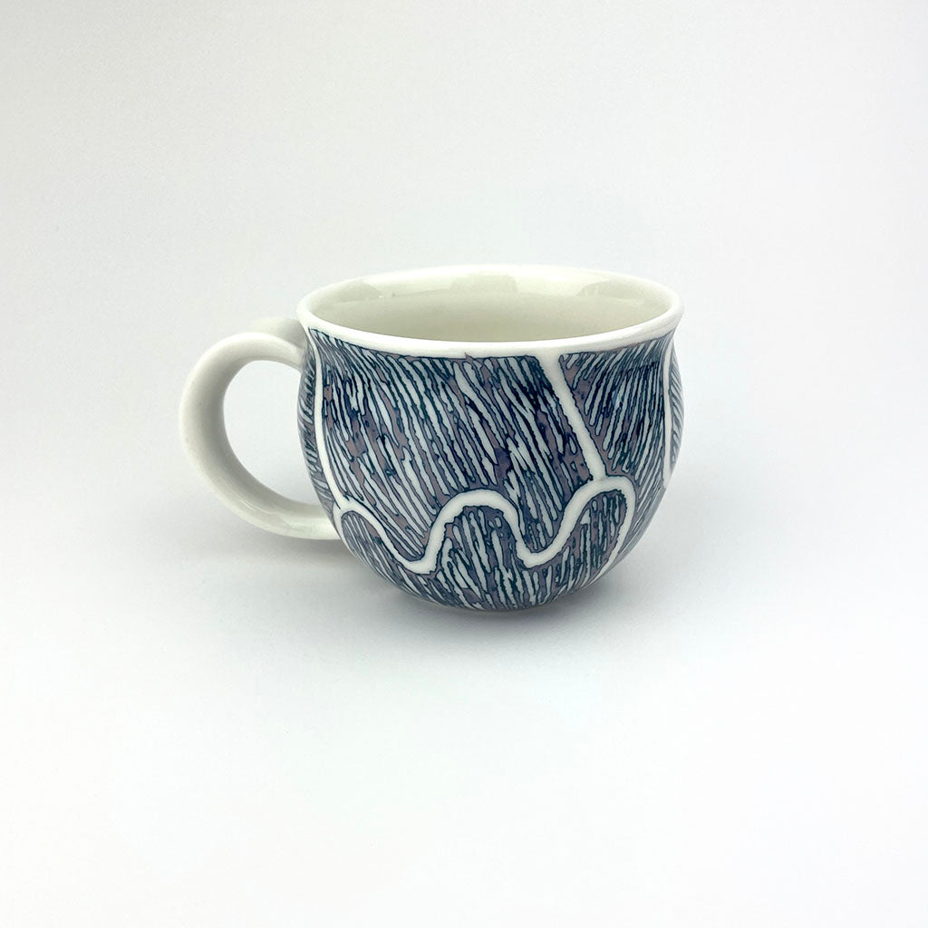 BLUE AND LILAC PORCELAIN CUP